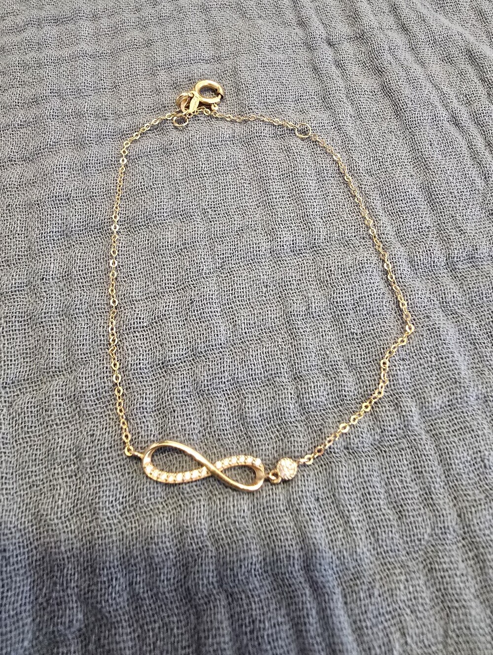 10k Gold Infinity CZ Bracelet - Elegant Women's Jewelry Made In Italy